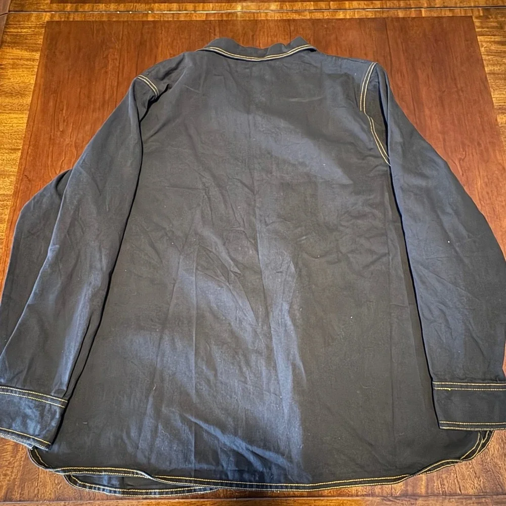 Bob Mackie Wearable Art Parrot Embroidered Jacket 1X Black Full Zip Cotton - Picture 4 of 5